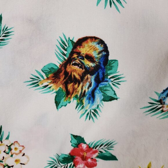 Star Wars Hawaiian Shirt, Chewbacca, Men's Medium Floral All Over Print Casual - Picture 5 of 14